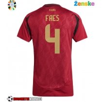 Ženske Nogometnih dresov Belgija Wout Faes #4 Domači EP 2024 Kratki rokavi